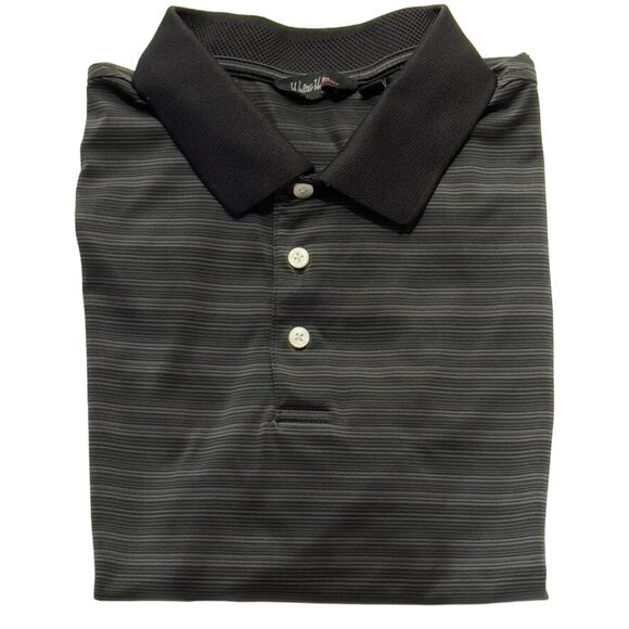 WALTER HAGEN ESSENTIALS Mens Short Sleeve Polo Shirt Black Striped Men's Size XL - Picture 9 of 9